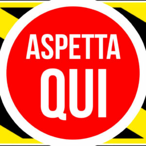 Adesivo Striscia - Aspetta qui - Mantieni la distanza di un metroDistanza un metro