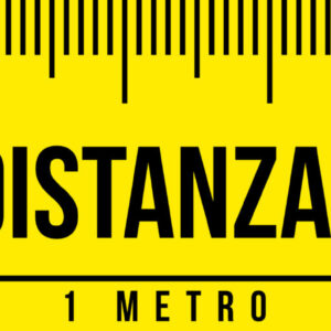 Adesivo Striscia - Metro - Rispetta la distanza di sicurezza