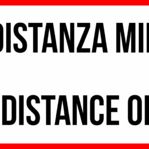 Striscia Adesiva Bilinque - Mantenere la distanza minima di 1 metro - Keep the distance of 1 meter