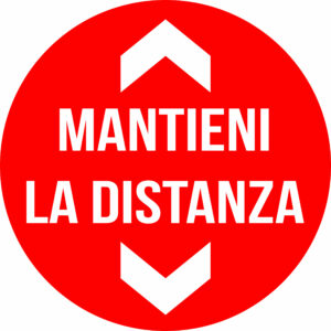 Adesivo - Mantieni la distanza - Rosso
